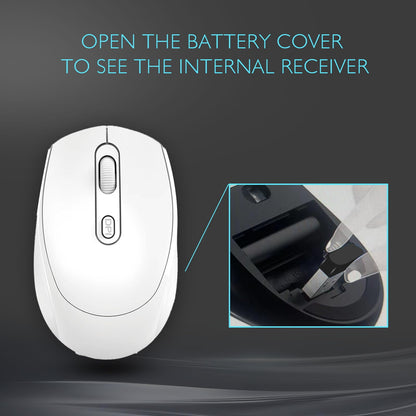 ONE-UP Wireless Mouse, 2.4G, Silent, USB Nano Receiver, for Laptop, Chromebook, PC, Mac, Windows and School Work (Black)