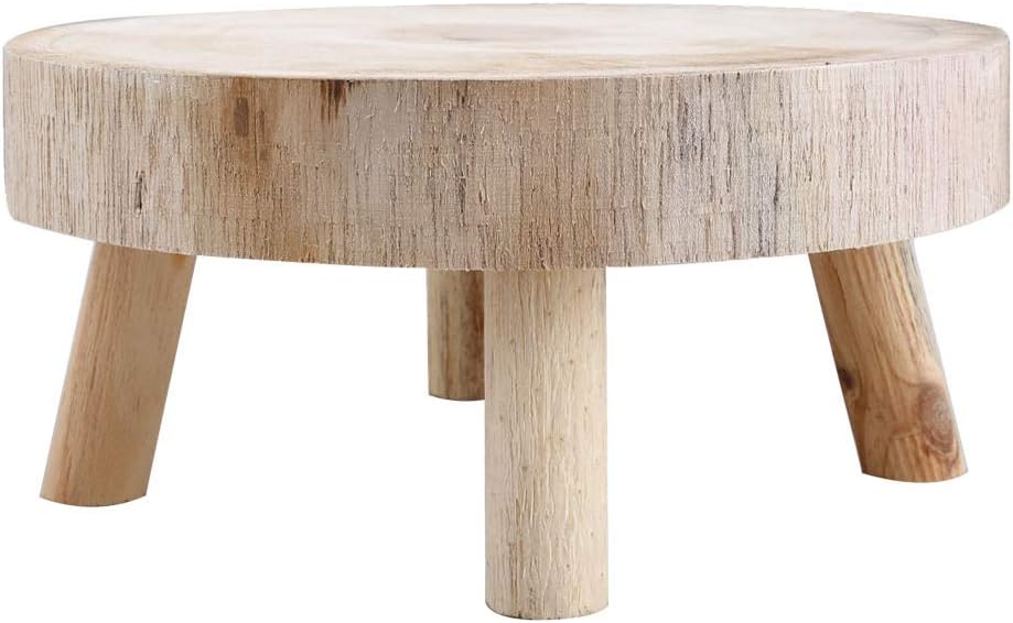 UNIE Round Mini Wooden Stool for Indoor & Outdoor Use