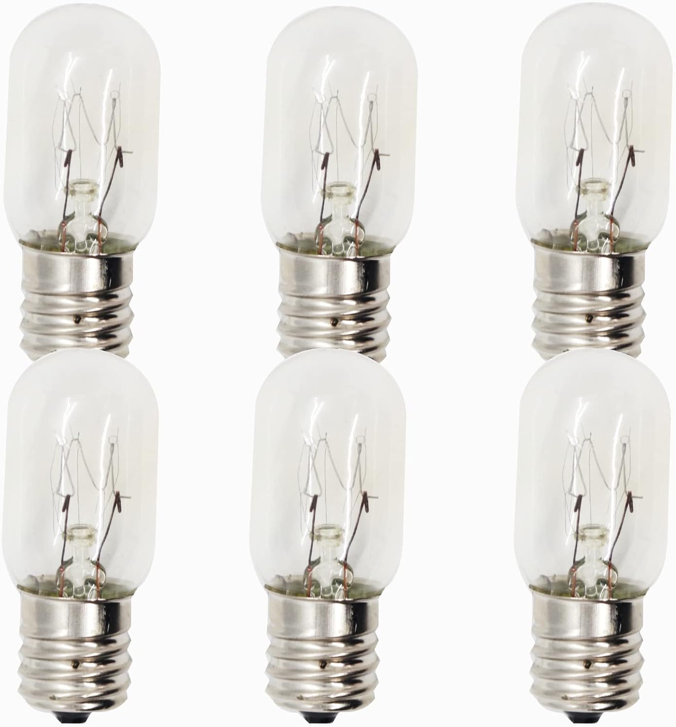Upgraded 10692 Microwave Bulb 110-130V T7 E17 25W Compatible with GE Appliance Bulb, Excellent Quality - 6 Pack