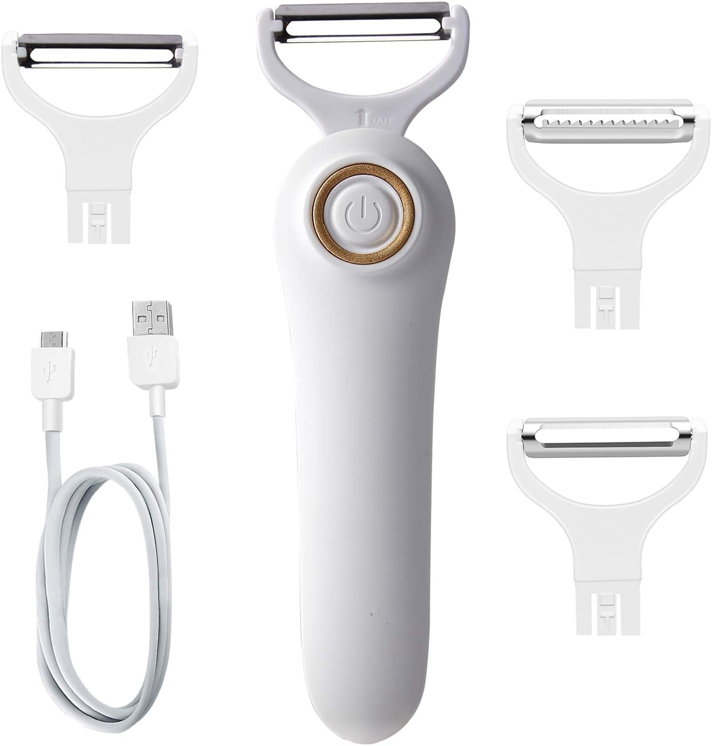 Electric Potato Peeler, Handheld 3-in-1 Pro Set, USB Rechargeable Kitchen Gadgets for Apples, Potatoes, Carrots
