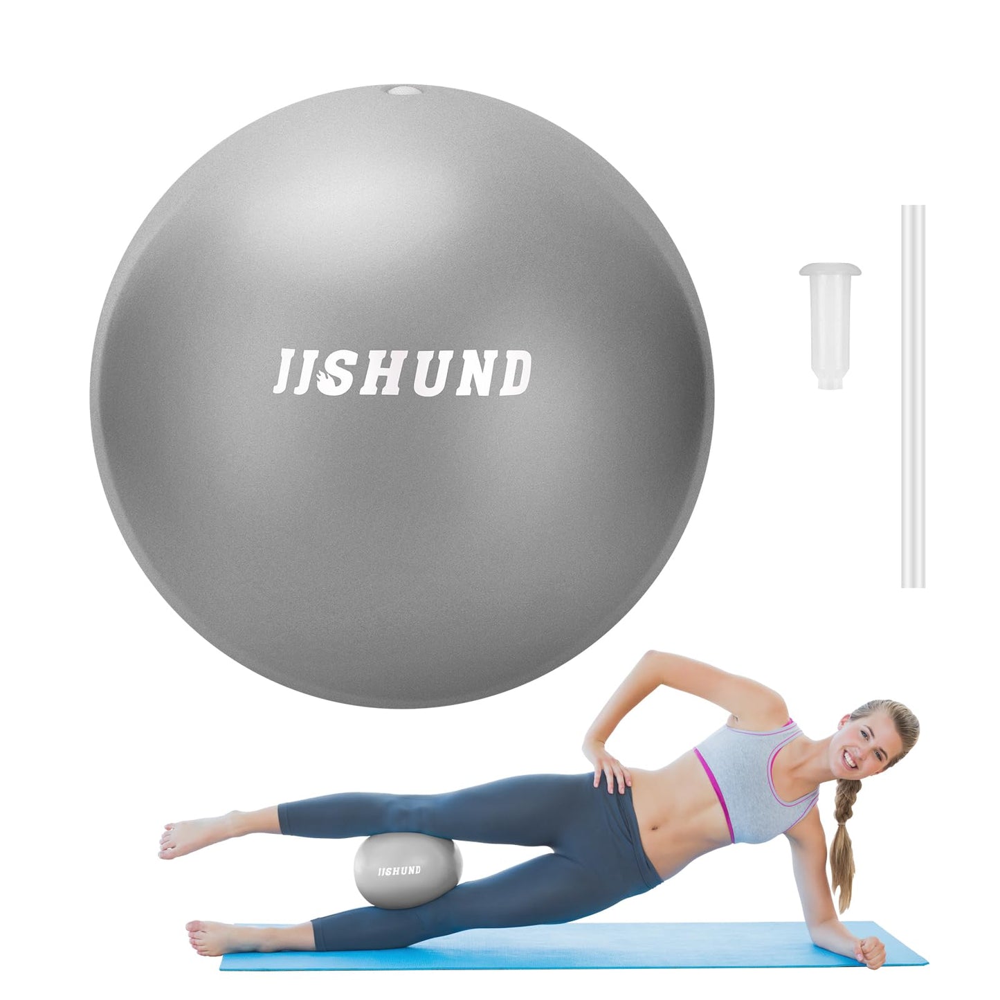 Pilates Ball, 9 Inch Small Exercise Mini Soft Workout Yoga Ball with Exercise Guide, for Home Gym Yoga, Pilates, Core Training, Workout, Balance, Stability