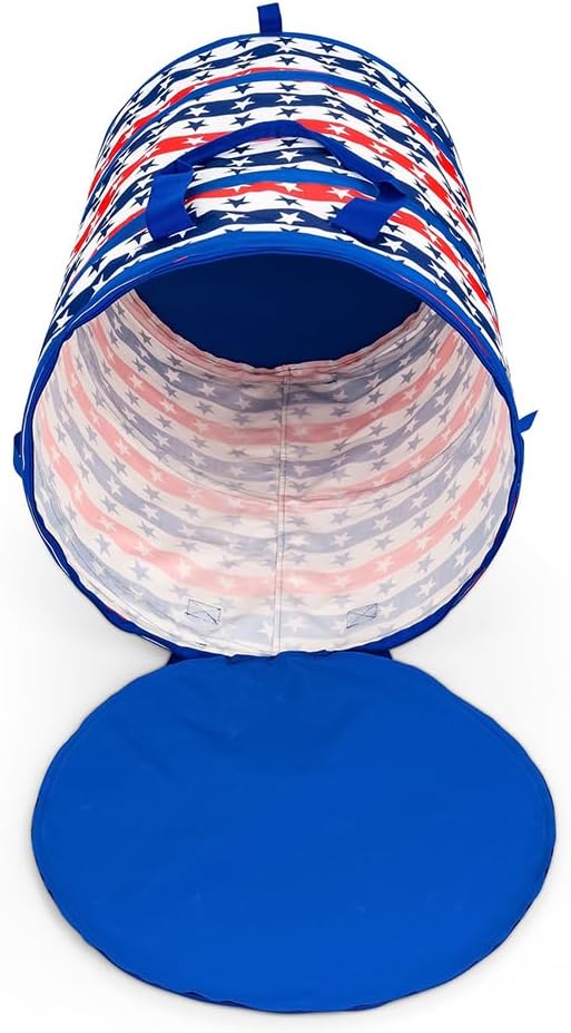 30-Gal. (51993) Camco Life is Better at The Campsite RV Pop-Up Utility Container - Features Red, White, and Blue