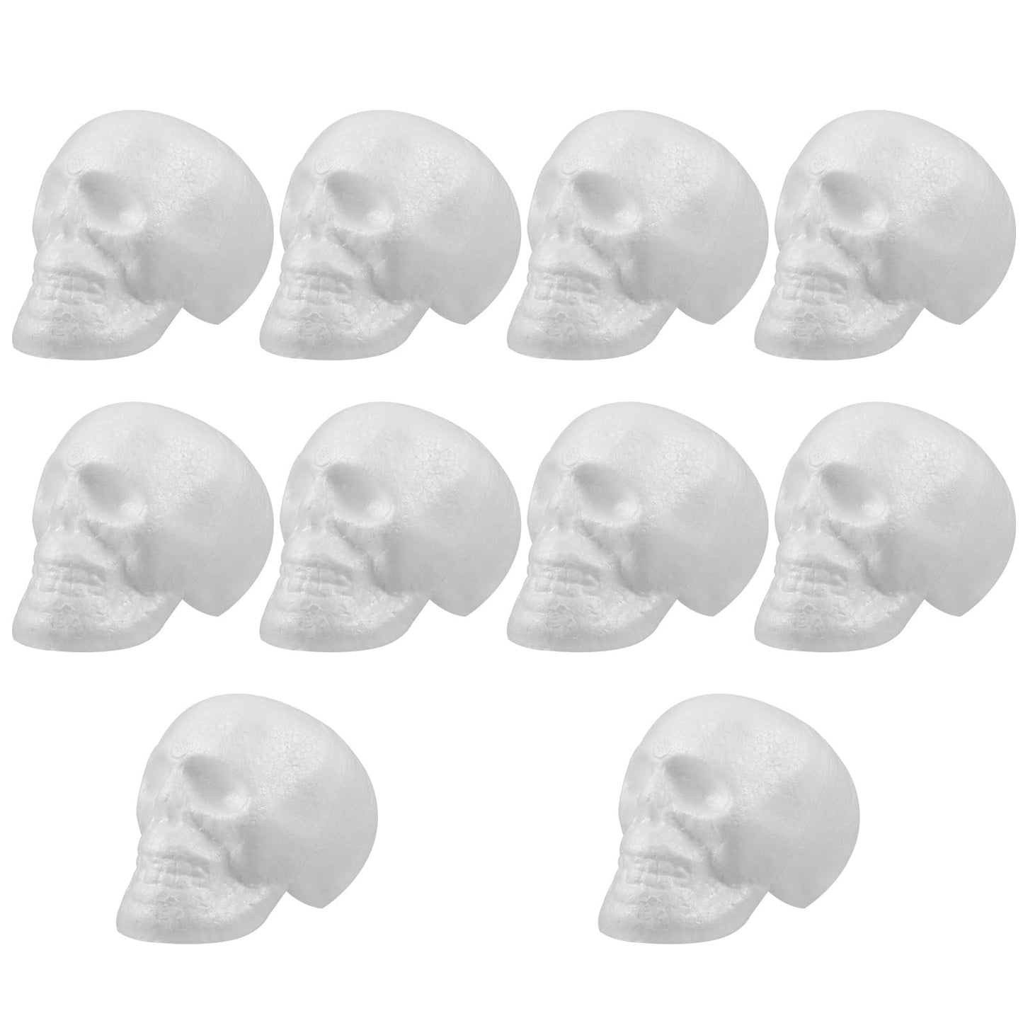 Halloween Skulls 10Pcs Miniature Foam Skull Heads Realistic Human Skeleton Head Model for Halloween Party Home Bar Decors 9cm