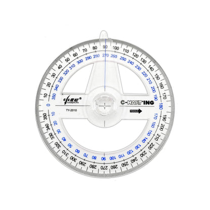 360° Protractor Set (20-Pack) – Clear Plastic Math Protractors for Geometry, Drafting & Angle Measurement – 4-Inch Swing Arm Protractor Ruler for Students, Engineers & Artists