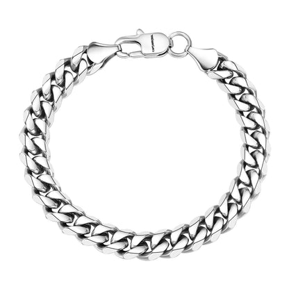 CaptainSteeL Cuban Bracelet for Men and Women, 7/7.5/8/9inch Stainless Steel Bracelet, Gold Plating/Stainless Steel Fashion Jewelry Bracelet, Holiday Gift with Flannel Bag