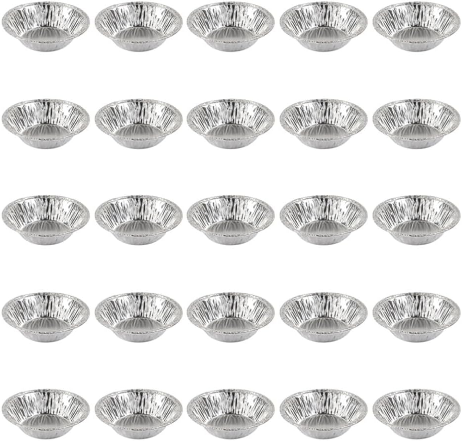 Kichvoe 250pcs Disposable Egg Tart Molds, Round Nonstick Mini Pie Pans, Aluminum Foil Bakeware for Cupcake, 2.7 Inch