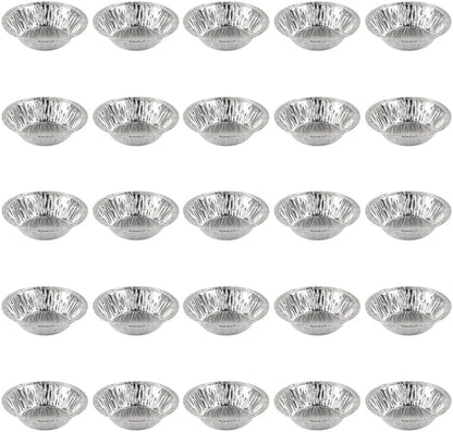Kichvoe 250pcs Disposable Egg Tart Molds, Round Nonstick Mini Pie Pans, Aluminum Foil Bakeware for Cupcake, 2.7 Inch