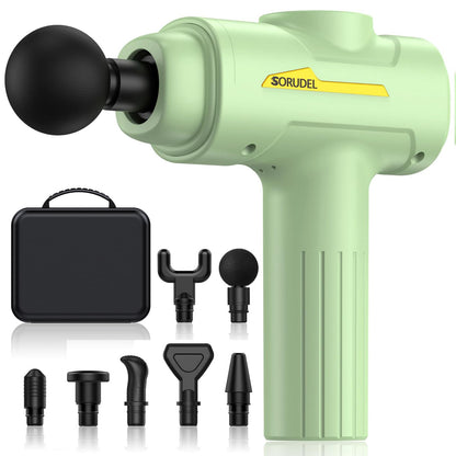 Massage Gun,Massage Gun Deep Tissue for Pain Relief with 7 Massage Heads & 6 Speeds and Carrying Case (Green)