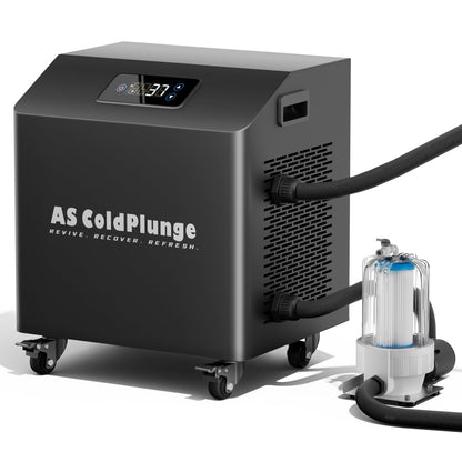 AS ColdPlunge 1HP Ice Bath Water Chiller for Cold Plunge, High-Power Cold Plunge Chiller with External Pump & Filtration System, 110V Professional Ice Bath Cooling System for Cold Therapy Recovery