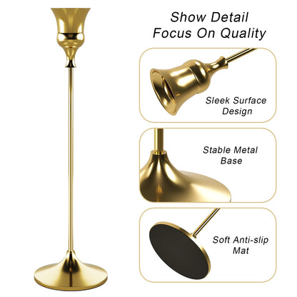 Showin Candlestick Holders Gold, 6 Packs Taper Candle Holder for Candlesticks, Candle Sticks Holder Decor for Home Decor
