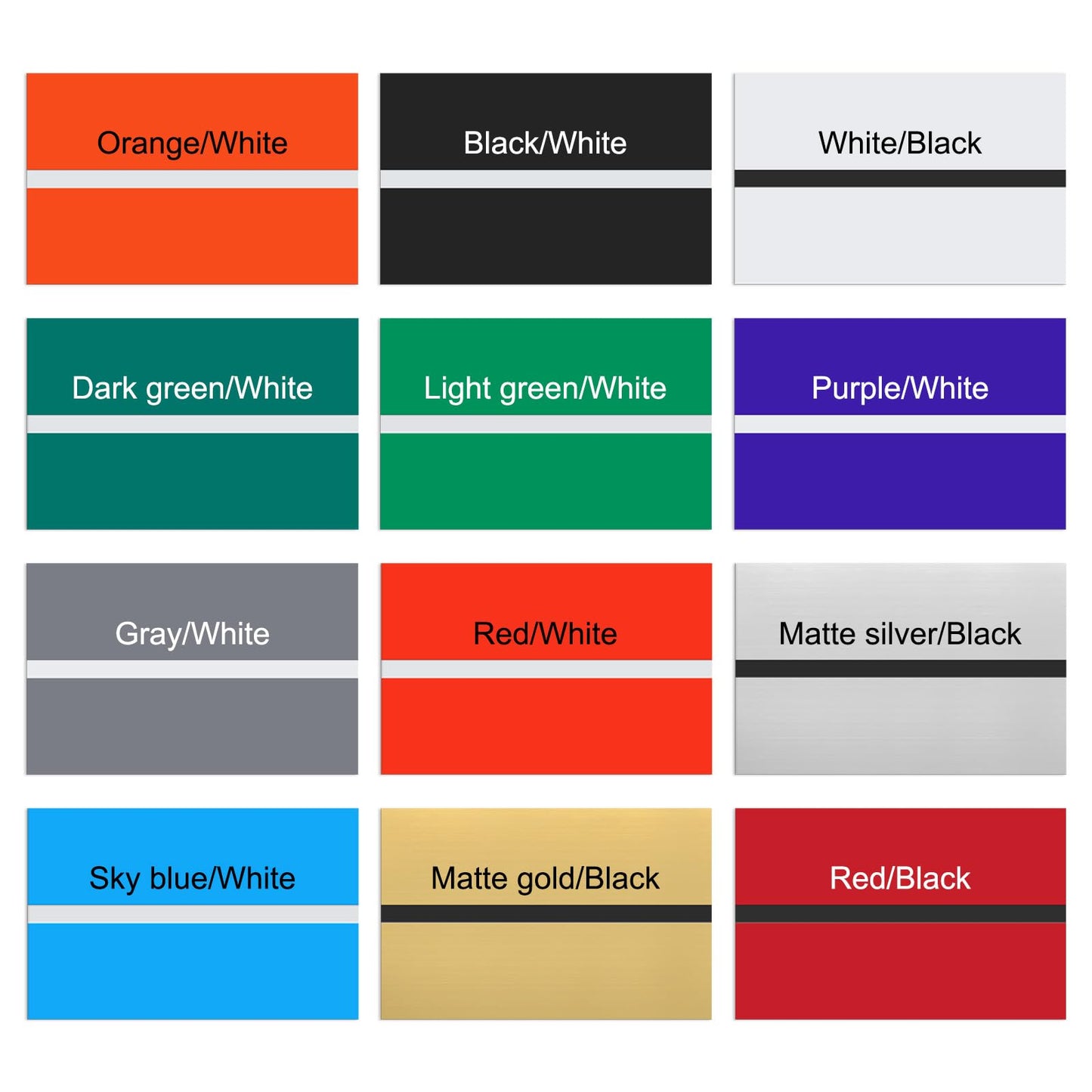 M METERXITY 12-Pack Double Color Laser Engraving Blanks 7x11 Inch,1.3mm Thick ABS Plastic Sheet Engraved Material for Name Plate/Yard Signs/Laser Cutting/DIY Carving/Craft[12-Color]
