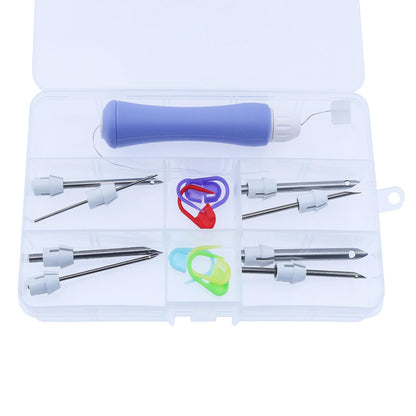 yyangz 1 Box Blue Punch Needle Pen Set Suitable for Beginners Embroidery Projects Craft Decorations Making Curtain Sewing Patterns