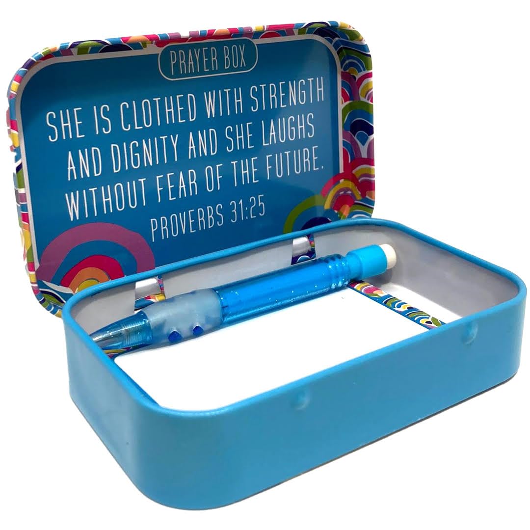 Prayer Box, Tin, Includes Space for Prayer Notes, Affirmations, or Blessings