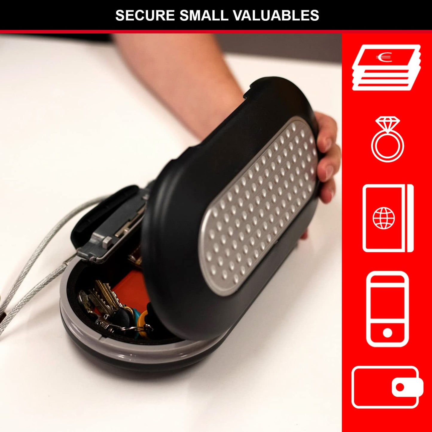 Master Lock Mini Travel Safe with Cable - 5900EURD