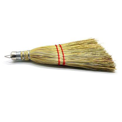 12 Inch Corn Handmade Broom Mini Whisk Made of Natural Corn Broom Straw with a Solid Metal Hang Design for Outdoor Car Porch Debris Dust Dirt Driveways Sidewalks Halloween