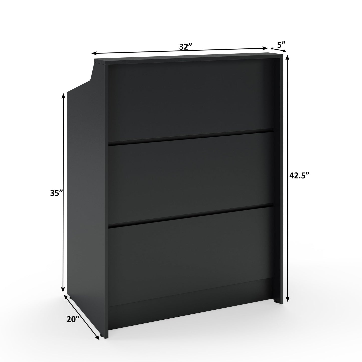 AGATEO Small Reception Desk with Drawer – Front Desk, Checkout Counter & Retail Counter – Cash Register Stand