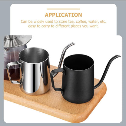Whistling Teapot Coffee Pot, Stovetop Drip Pot with Long Spout, Stainless Steel Kettle with Tea Strainer