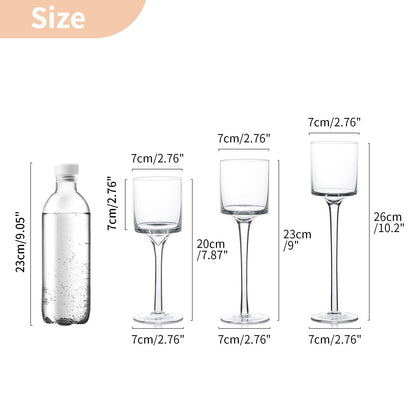 NUPTIO Tealight Candle Holders Glass: Set of 3 Long Stemmed Candle Stands for Dinner Table Centerpiece - Monet Candleholders Pillar Floating Candles