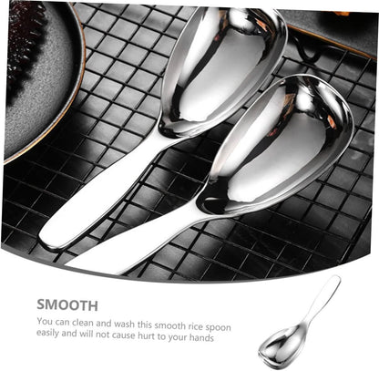 Serving Spoon, Metal Appetizer Spoons, Stainless Steel Serving Utensils, Non Stick Rice Scooper for Food Service