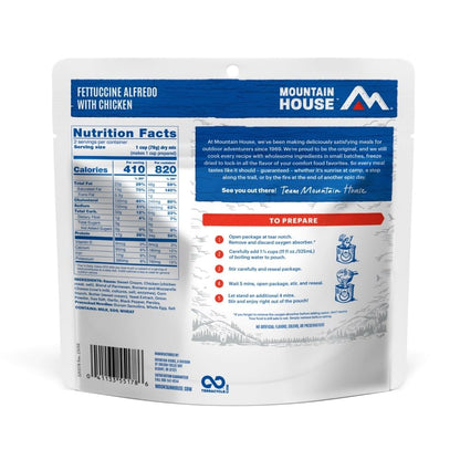 Mountain House Fettuccine Alfredo with Chicken | Freeze Dried Backpacking & Camping Food | 2 Servings