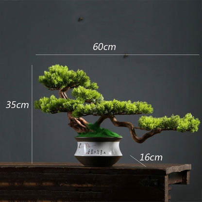 WANGHAI2024M Artificial Trees Artificial Bonsai Simulation Tree High-end Light Luxury Greenery Entrance Decoration Simulation Tree Bonsai Ornaments Artificial Bonsai