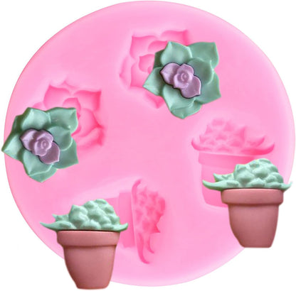 Succulent Plant Cake Decorating Silicone Mold, Fondant Molds for Cake Decoration, Cupcake Topper, Chocolate Candy,