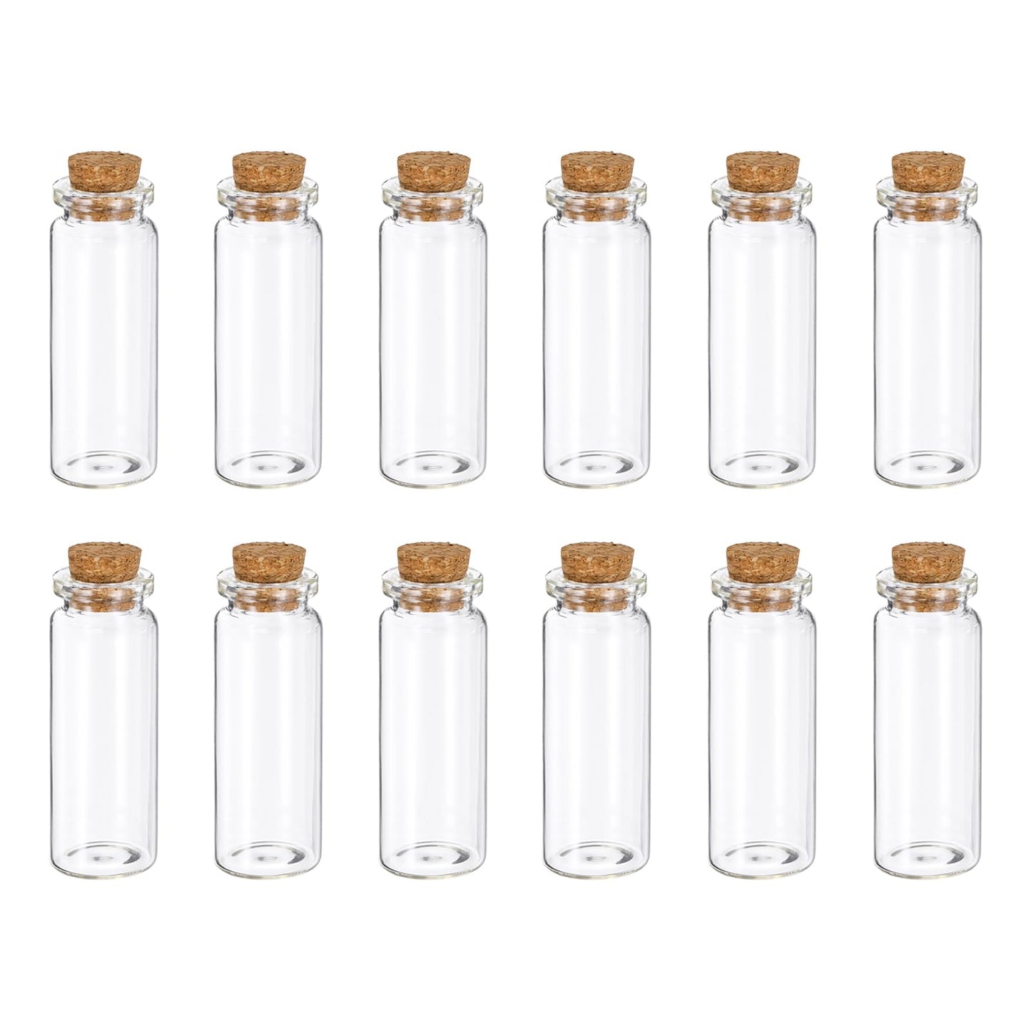 uxcell 12Pcs Glass Vials Small Bottles, 12ml DIY Decoration Glass Jars with Cork Stopper for Crafts Art Craft Sample Bottle Storing Beads Wedding Favors Decorations