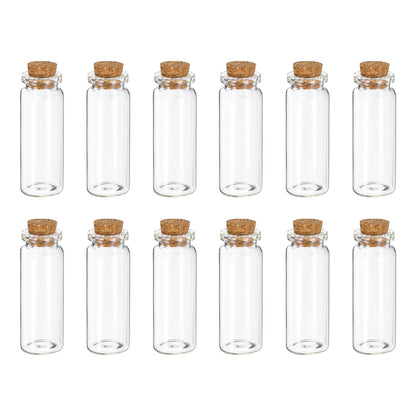 uxcell 12Pcs Glass Vials Small Bottles, 12ml DIY Decoration Glass Jars with Cork Stopper for Crafts Art Craft Sample Bottle Storing Beads Wedding Favors Decorations