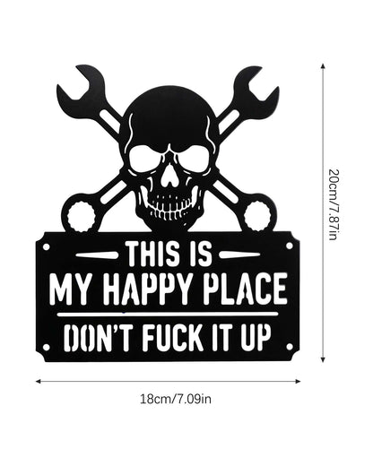 Positive Metal Skull Decor Sign - Rust-Proof & Anti-Fading Skull Wall Sign for Men, Father, Husband, and Skull Lovers -for Front Door, Garden, Garage, Living Room, and More (30cm)