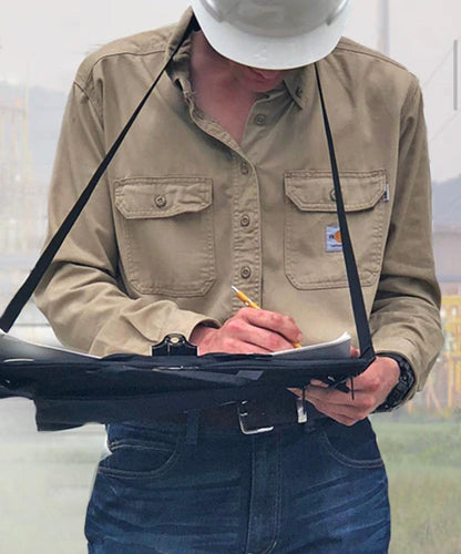 Industrial Field Cases Field Bag with Integrated 11x17 Clipboard, Storage and Shoulder Strap: Perfect for Engineers, Inspectors, Roofers & Architects Black CJFB1117