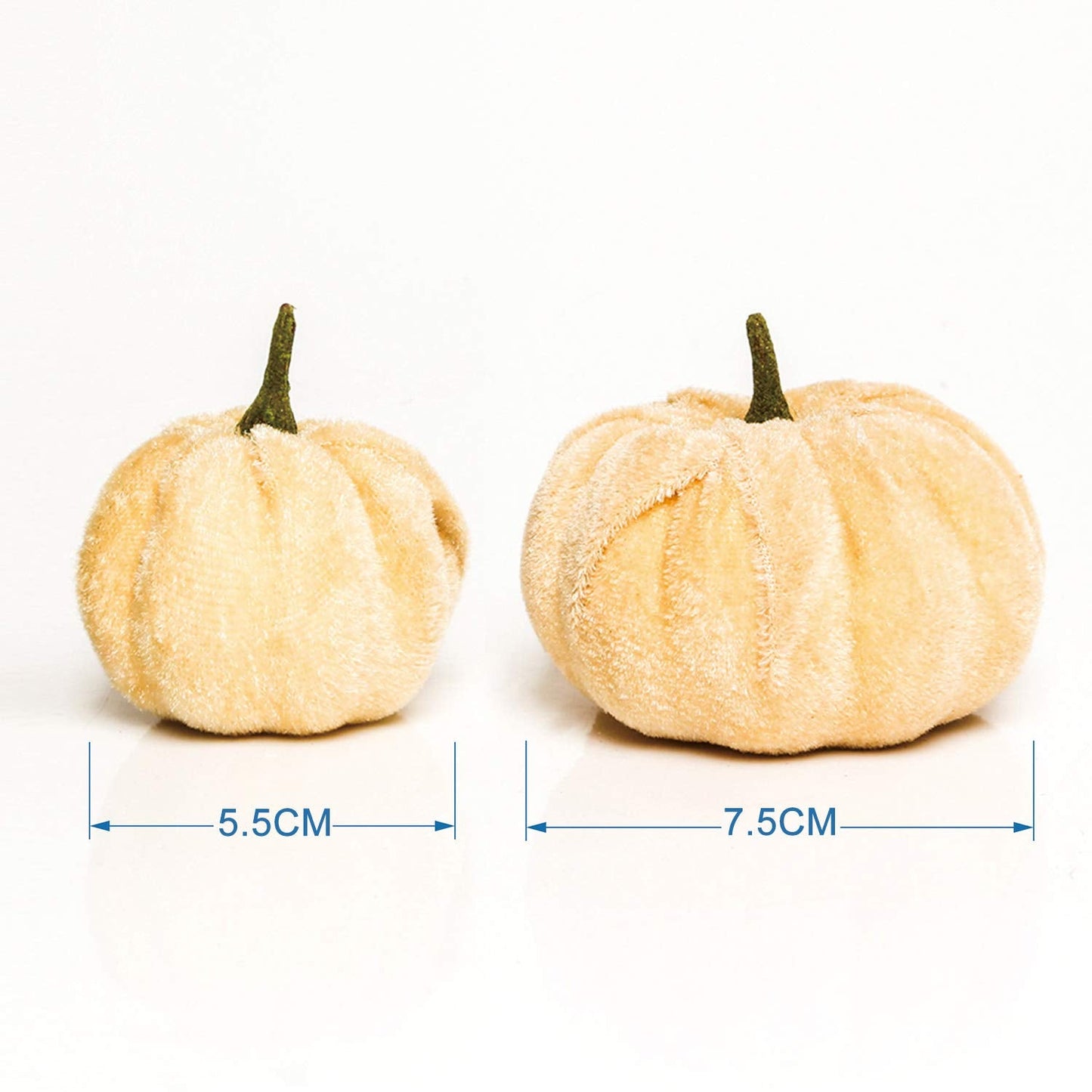 Romingo Artificial Pumpkins 12PCS Fake Artificial Velvet Small Pumpkins for Halloween, Fall and Thanksgiving Party Decoration