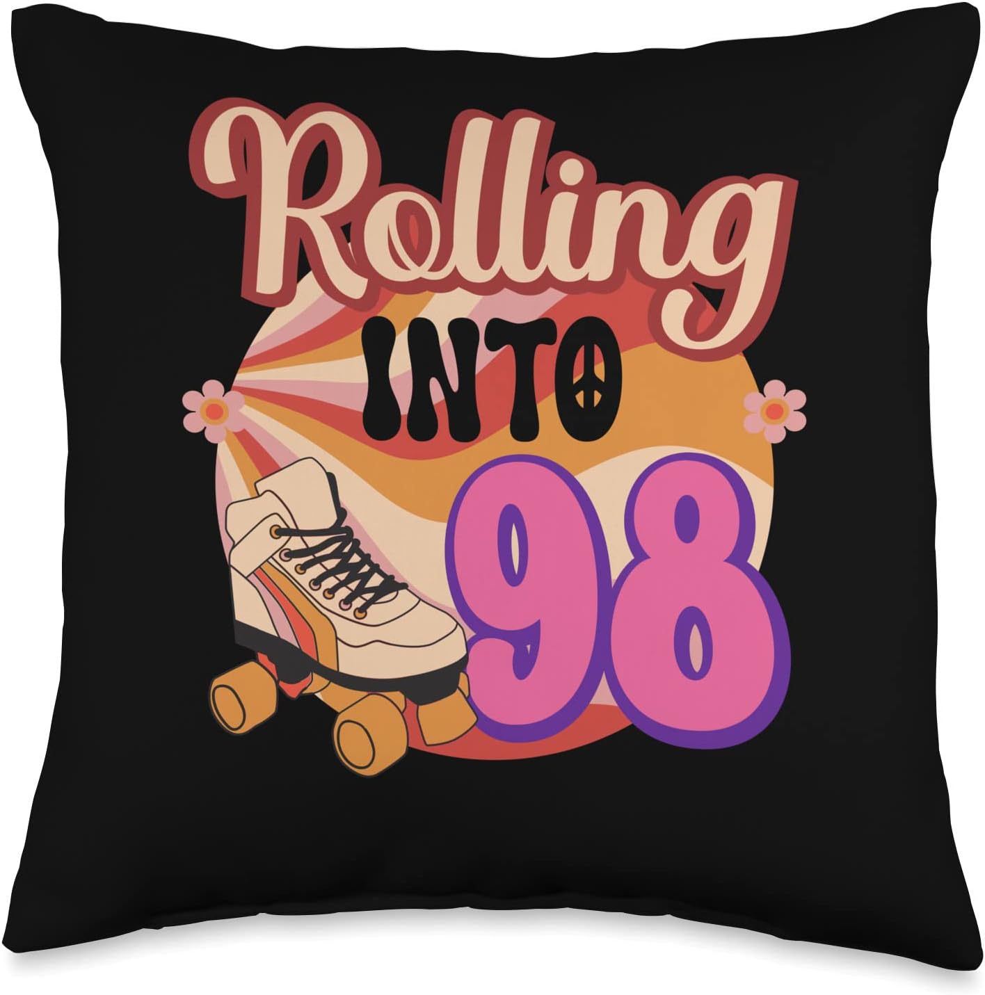 In-line Skates Towards 1928 Throw Pillow, 16x16, Multicolor Rolling Into 98