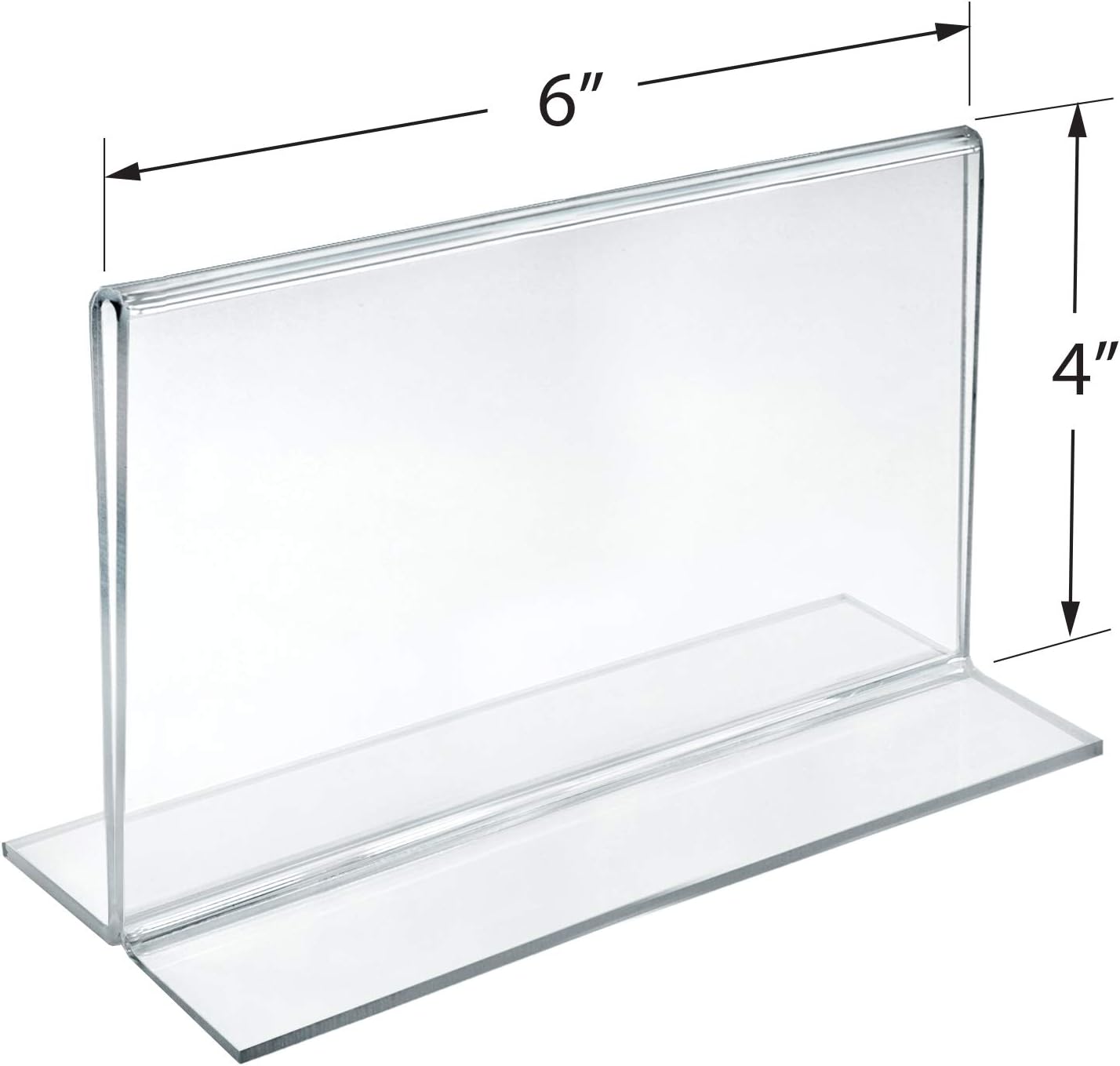 Azar 152727 Horizontal Double-Sided Stand Up Sign Holder, 10 Count, Clear, 6 in W X 4 in H
