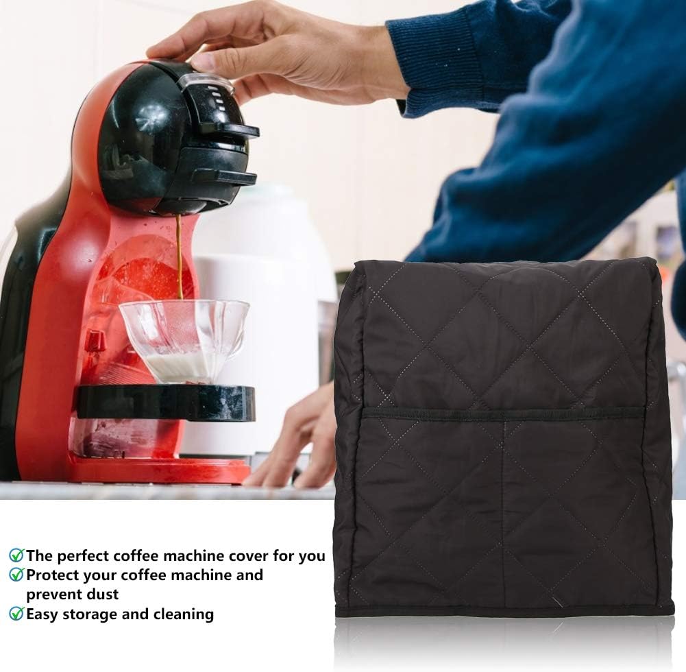 Washable Black Coffee Machine Cover, Protection for Kitchen Appliances