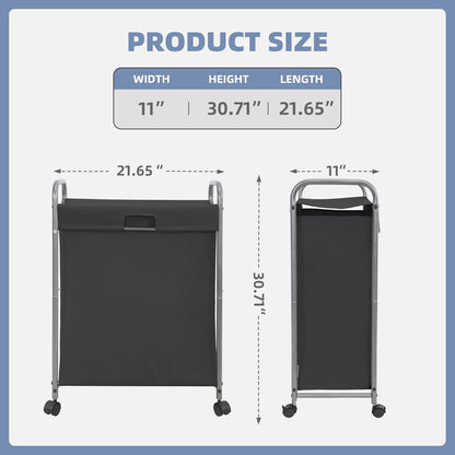 85 2 STORAGE MANIAC Rolling Laundry Hamper with Lid, L Laundry Sorter with Wheels, Loads Dirty Clothes Hamper, Laundrys