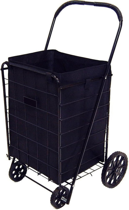 18" 15" 24" Black Folding Shopping Cart Liner Insert with Cover - x x