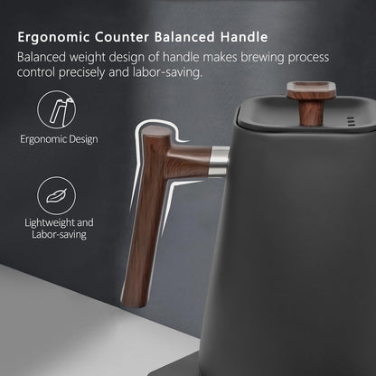 1 304 1L Electric Kettles, Gooseneck Electric Kettle, Temperature Control, for Pour Over Coffee and Tea, Stainless