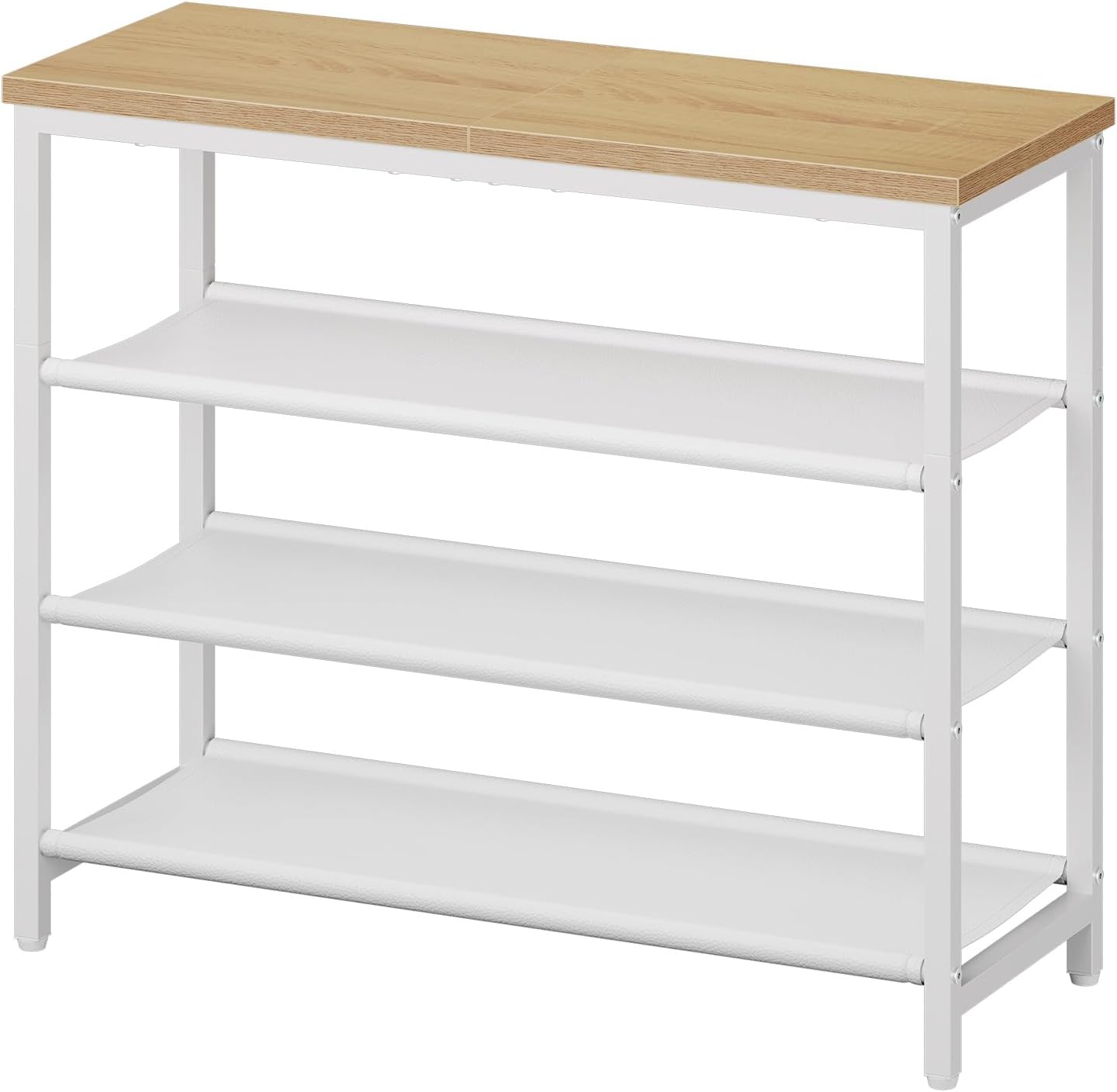 3 4-Tier Closet 9-12 WN94XJ01 HOOBRO Shoe Rack with PU Shelves, Shoe Storage Organizer for and Entryway, Holds Pairs