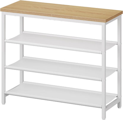 3 4-Tier Closet 9-12 WN94XJ01 HOOBRO Shoe Rack with PU Shelves, Shoe Storage Organizer for and Entryway, Holds Pairs