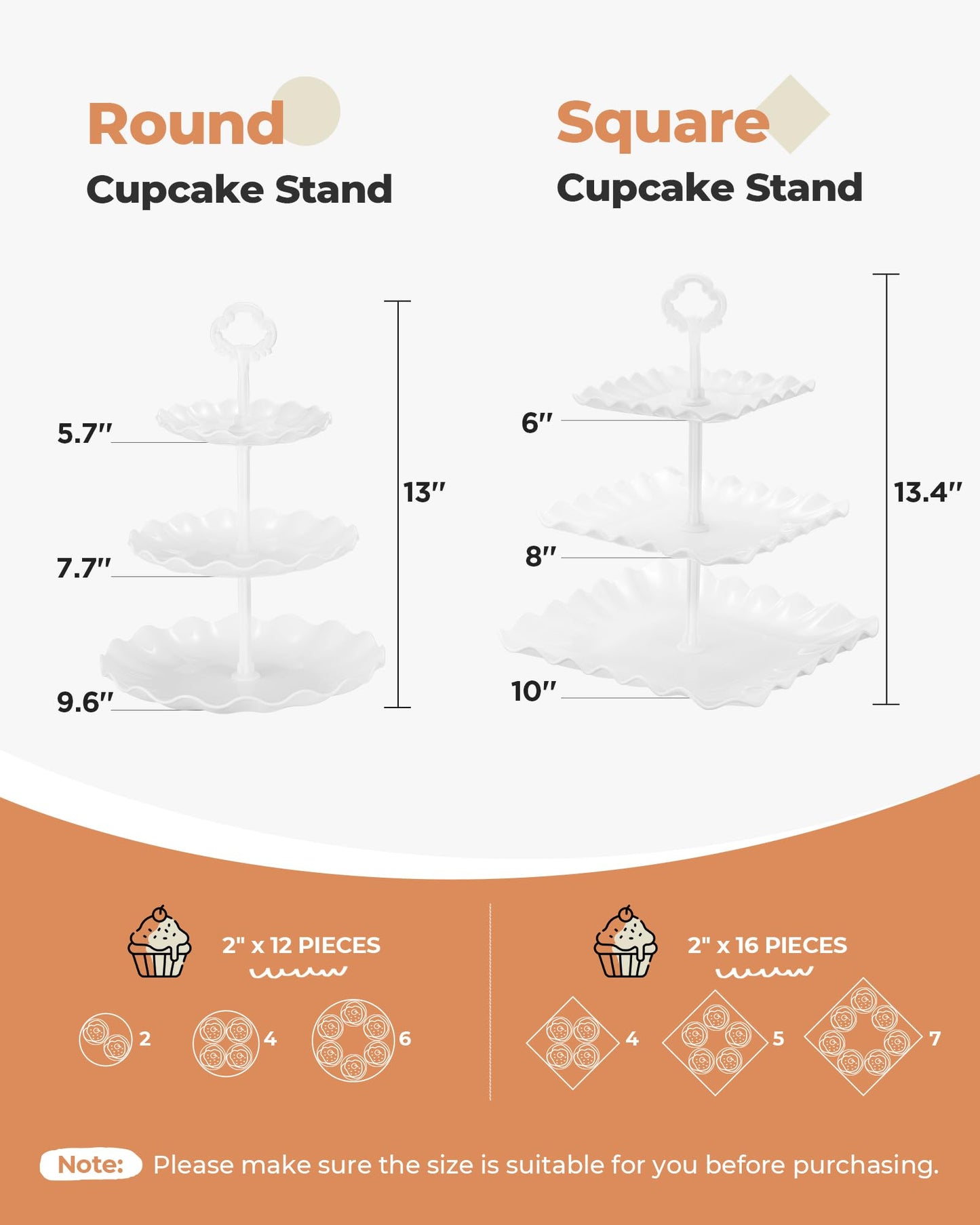 Kootek Dessert Cupcake Stand, 10pcs Dessert Table Display Set, 3 Tiered Cup Cake Holder Tower Stand Riser& Cookie Serving Trays for Wedding, Tea Party, Birthday, Baby Shower