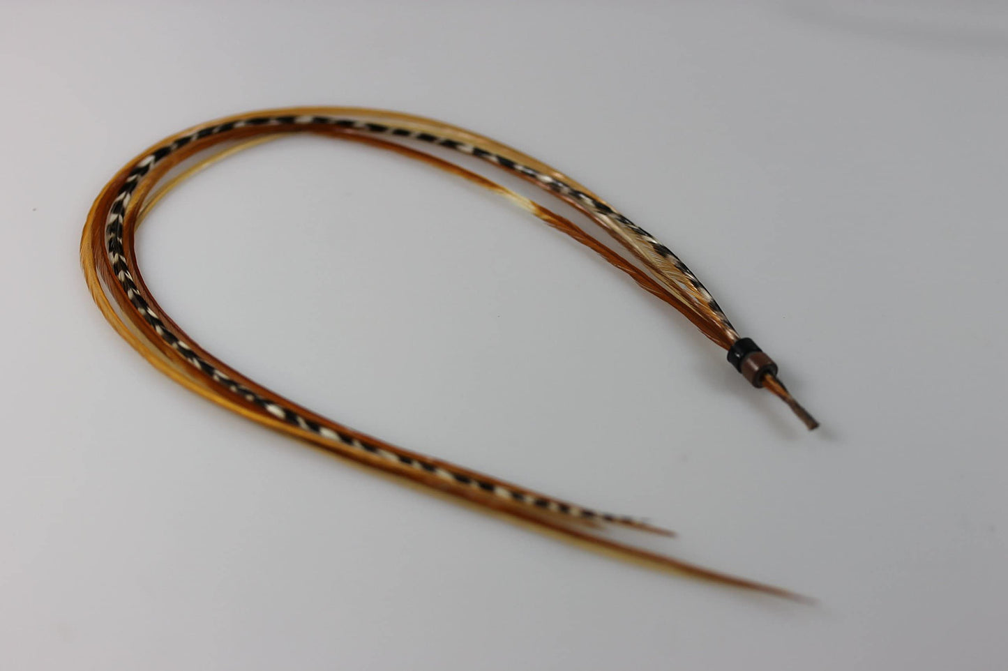 8" -12" in Length Beautiful Natural Beige & Brown Feathers for Hair Extension with Mixes of Browns & Beiges Feathers with Salon Quality 5 Feathers