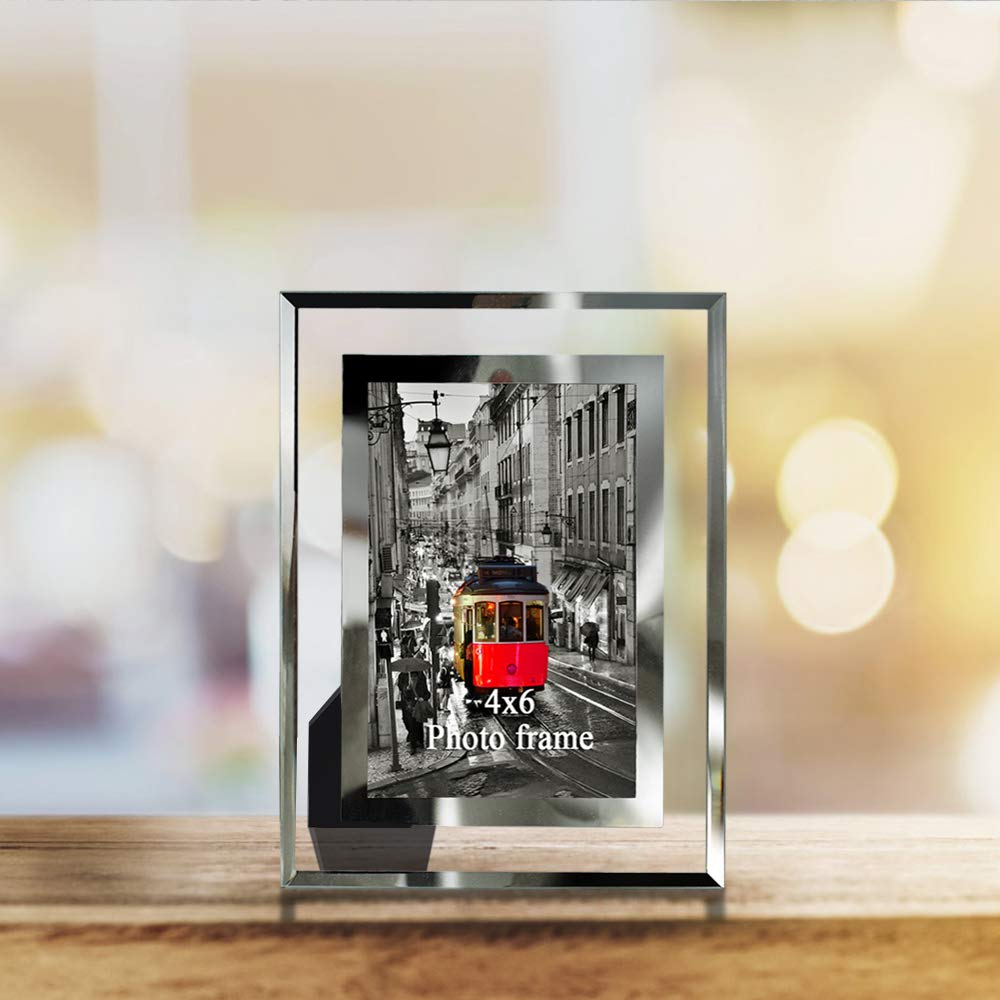 Giftgarden 4x6 Picture Frame Glass Modern 4 by 6 Photo Frames Friends Gifts for Tabletop Display, 2 Pack