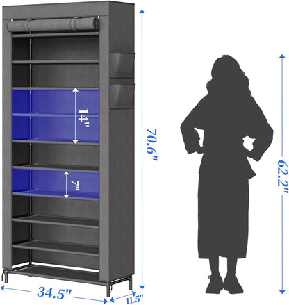 40 10 Closet, Simple Trending Tall Shoe Rack Organizer Holds Pairs, Tier Large Capacity Shoe Cabinet Storage with Cover