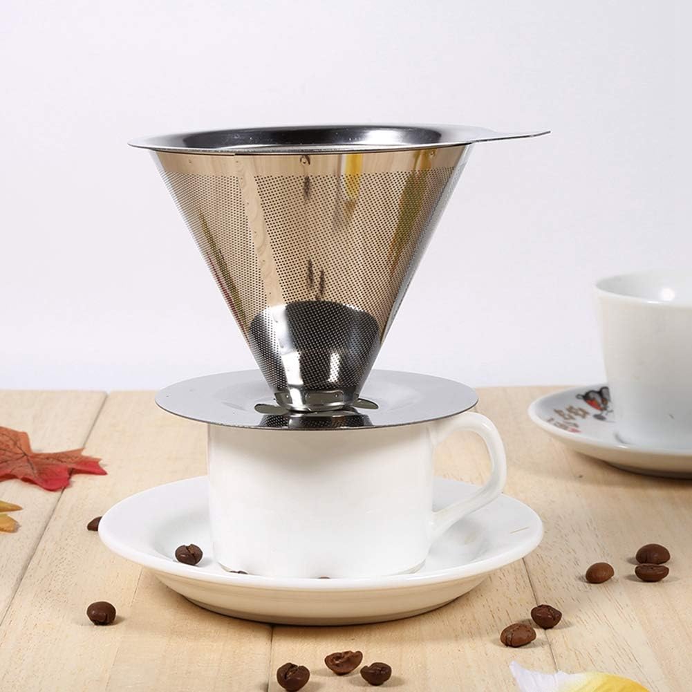 Coffee Filter Cup, fosa 1Pc Stainless Steel Coffee Cup Filter for Pour Over Coffee Makers