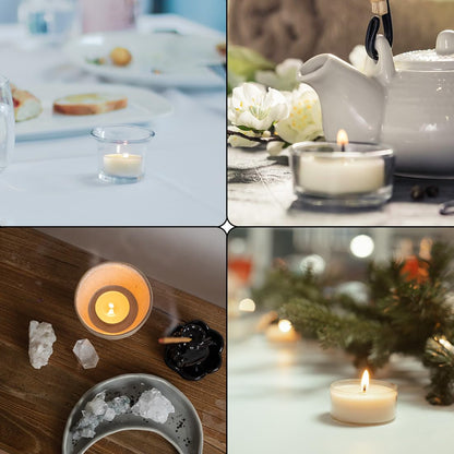 16PCS Pure White Beeswax Tealight Candles, Natural Scent, Clear Cup