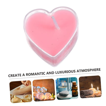 BUTIFULSIC 9Pcs Heart Shape Scented Candles Smokeless Tea Light Paraffin Wax with Fresh Rose Soft Flicker Glow for Wedding Valentines Day Home Party Decoration