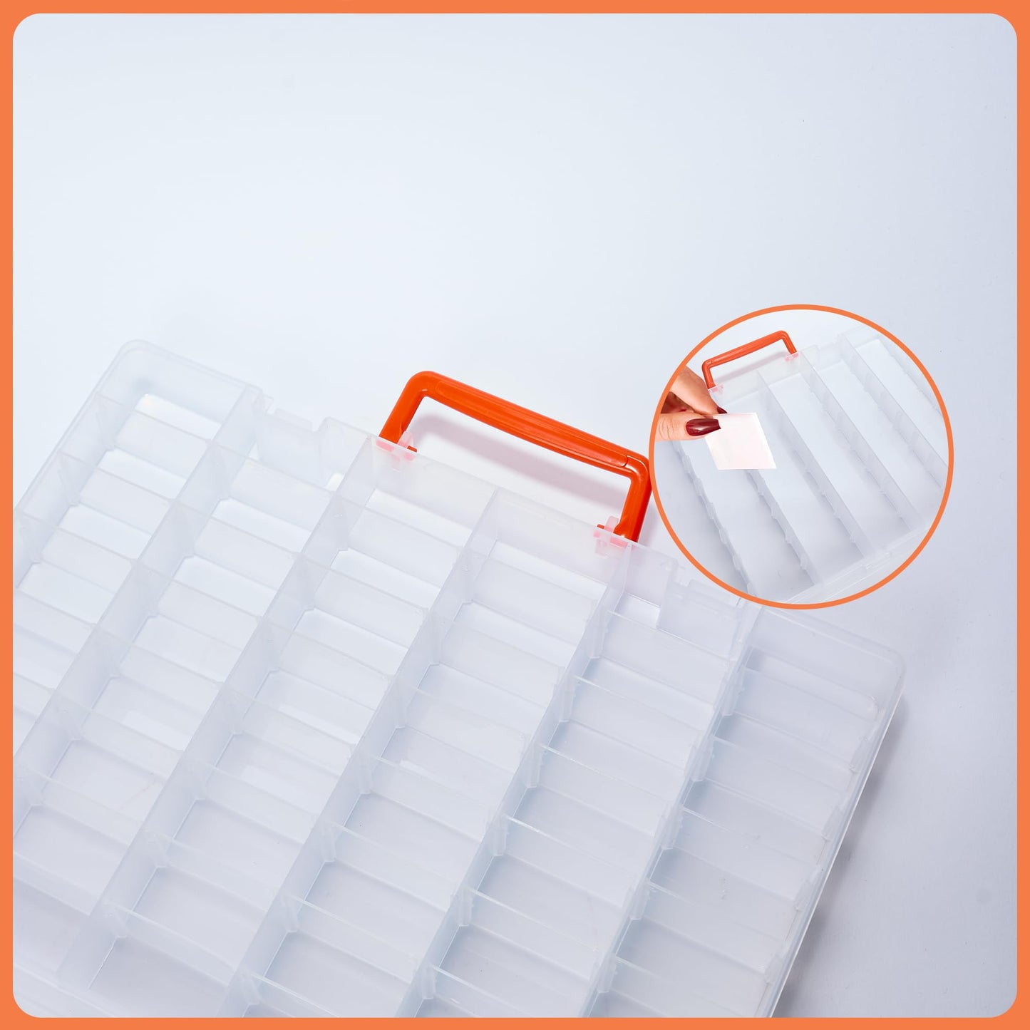 AISLE 3 ESSENTIALS Mini Toy Organizer Box 48 Compartment Storage Case, Clear Plastic Organizer with Adjustable Dividers, Portable Small Parts Storage for Toys Crafts Jewelry