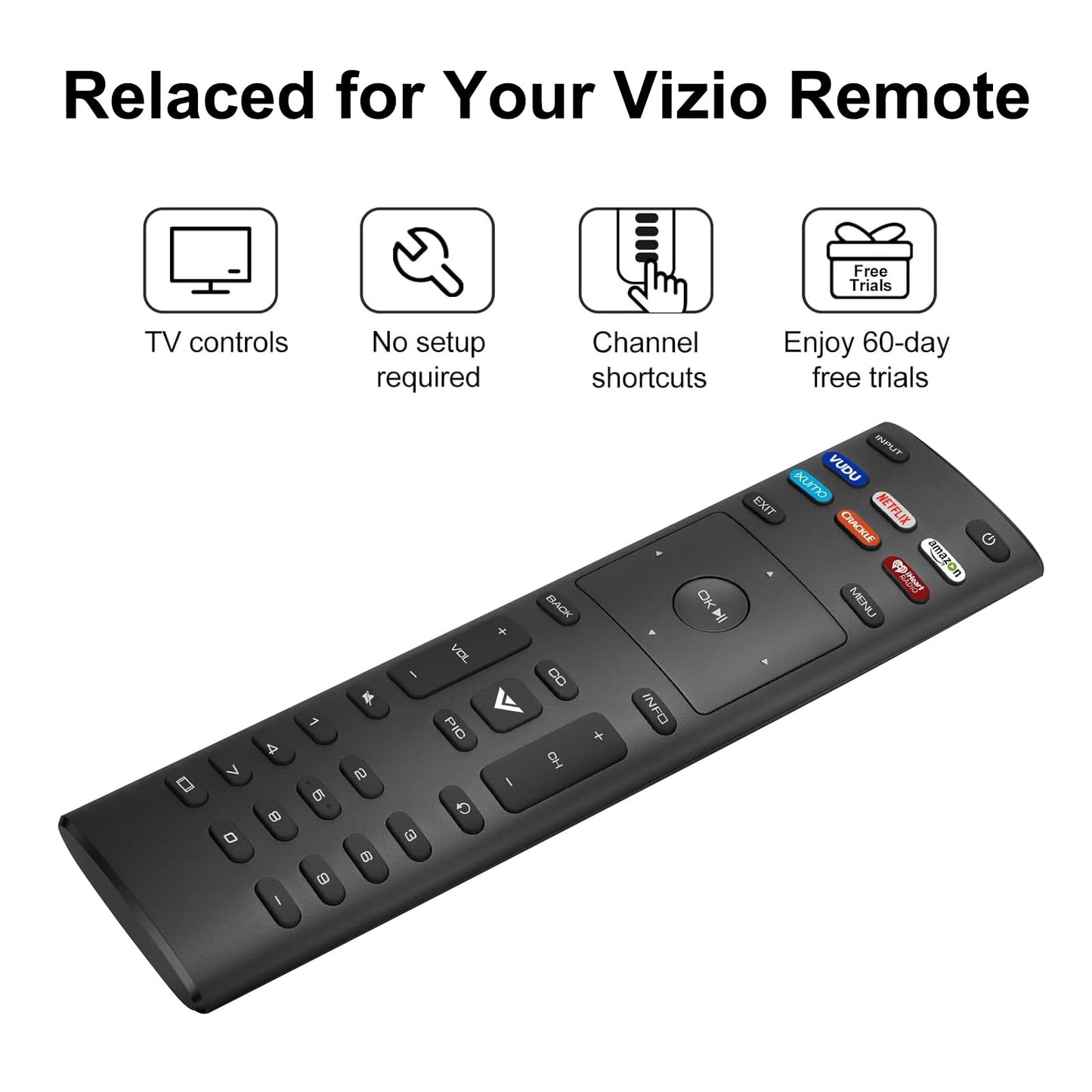Remote for Vizio Smart TV Remote, 2-Pack Universal Replacement Control for Vizio TV Remote Compatible for VIZIO All LED LCD HD 4K UHD HDR Smart TV
