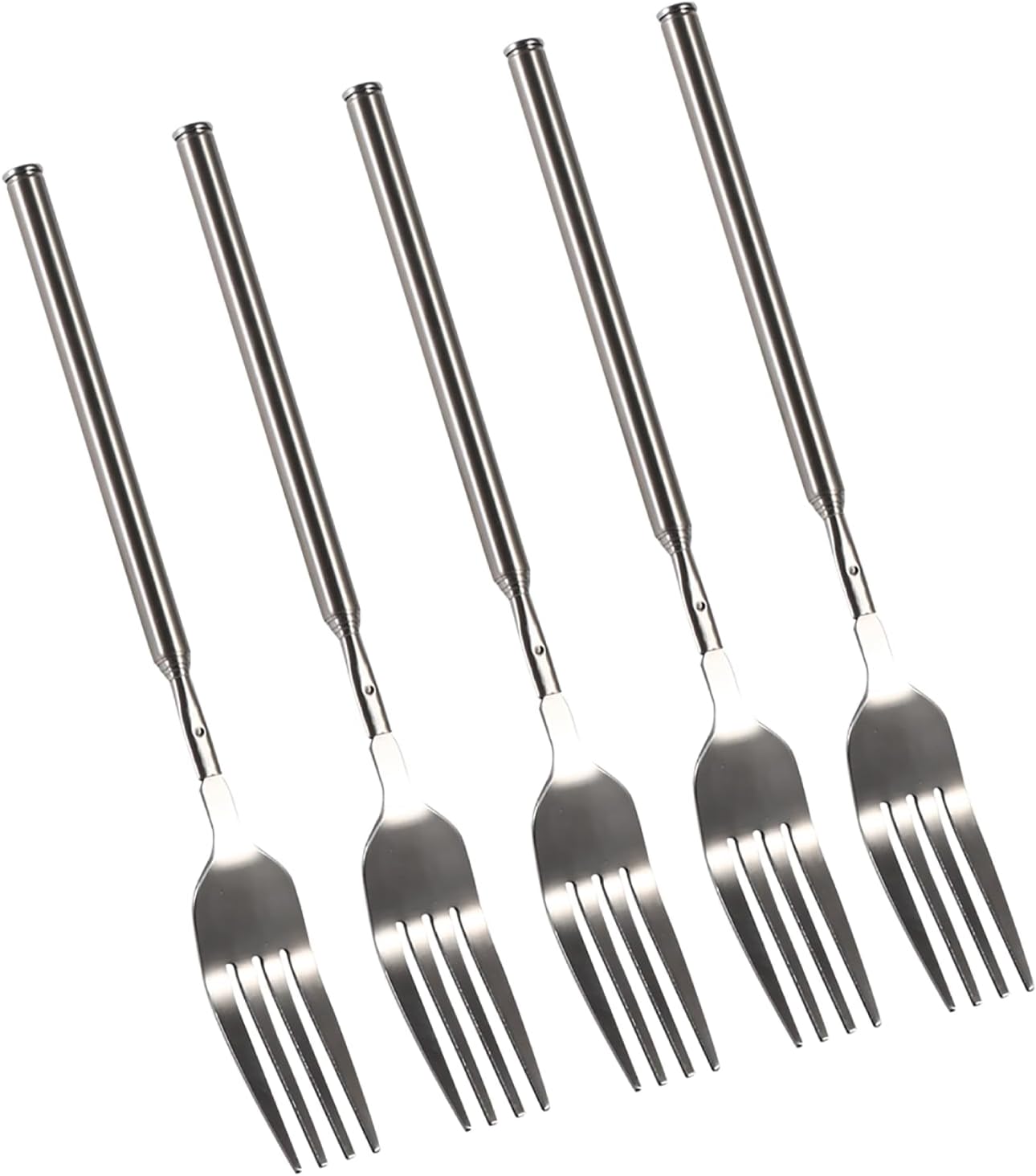 5Pcs Stainless Steel BBQ Telescopic Forks, 8.7-25.4 Inch Long Handle Cutlery for Barbecue, Toasting, Dinner
