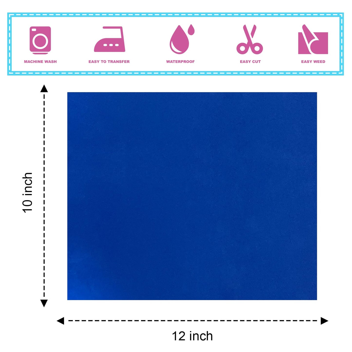 ROFISUE Sheet Metallic Foil Heat Transfer Vinyl Bundle – 12"x10"-17 Chrome HTV Pack in 17 Vibrant Colors for Stunning T-Shirt Designs! Perfect for DIY Enthusiasts and Professionals (Multicolours)